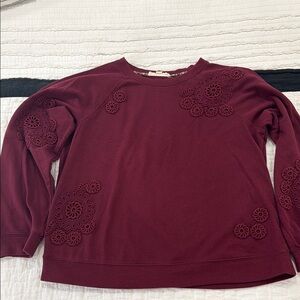 Nurture by Lamaze Burgundy Sweater with Floral Accents